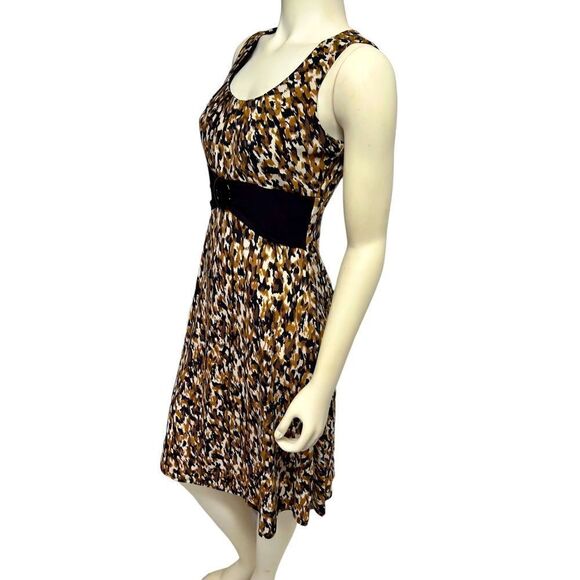 Perceptions New York Sleeveless Knee Length Flowy A-Line Dress Neutral Brown - Picture 1 of 7